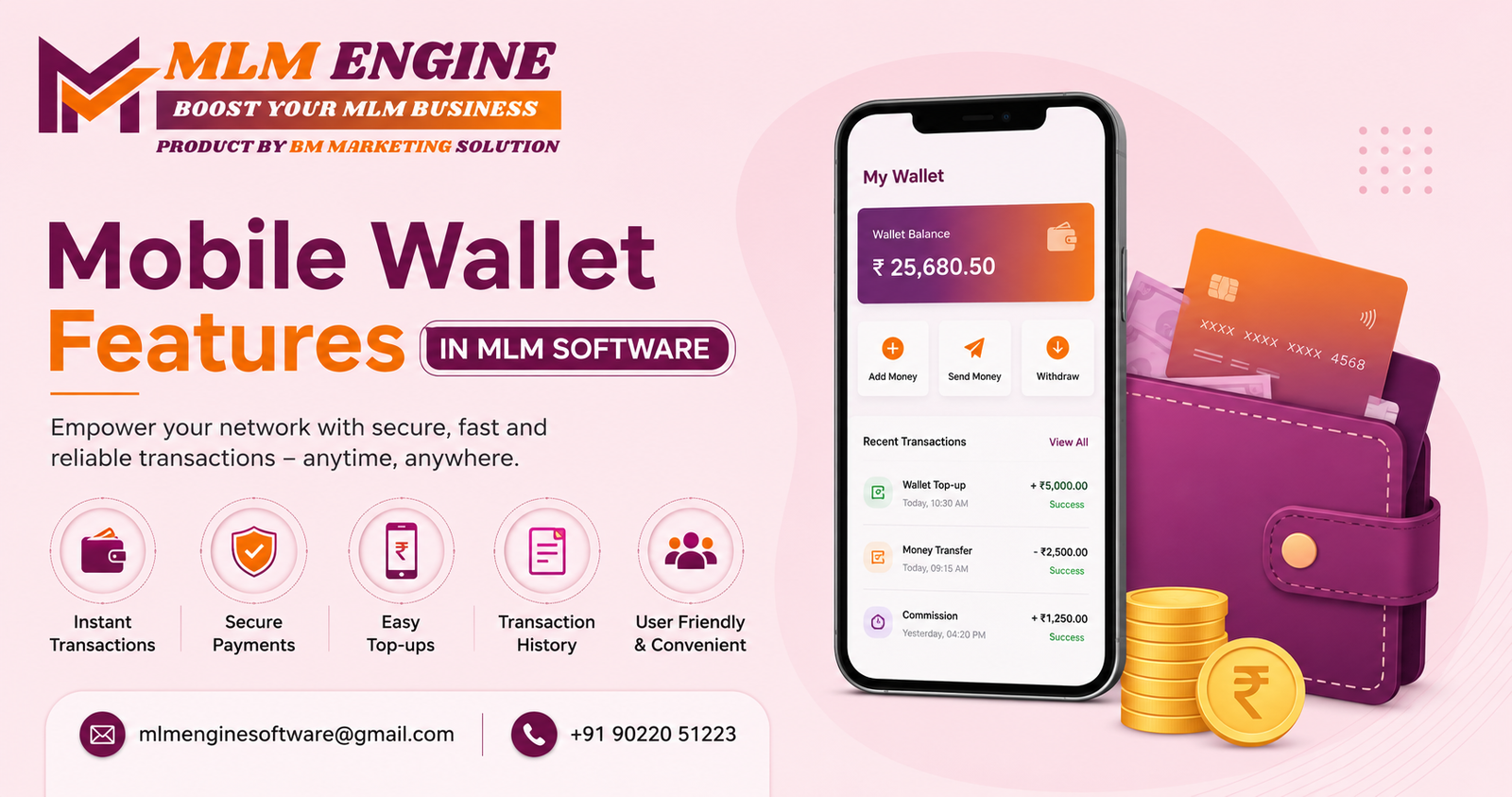 Mobile Wallet MLM Software