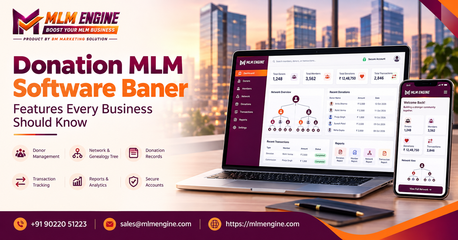 Donation MLM Software Baner